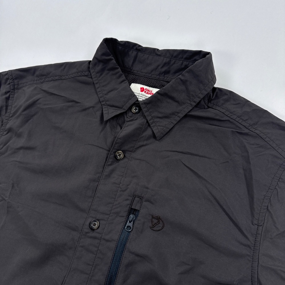 Fjallraven Mens Abisko Hike Shirt S Dark Grey Short Sleeve Button Down Technical